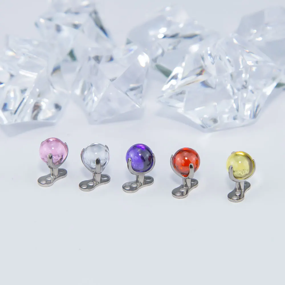 Anillo microdermal de titanio G23 de 16G, implante dérmico, joyería de piercing corporal de moda para mujeres.