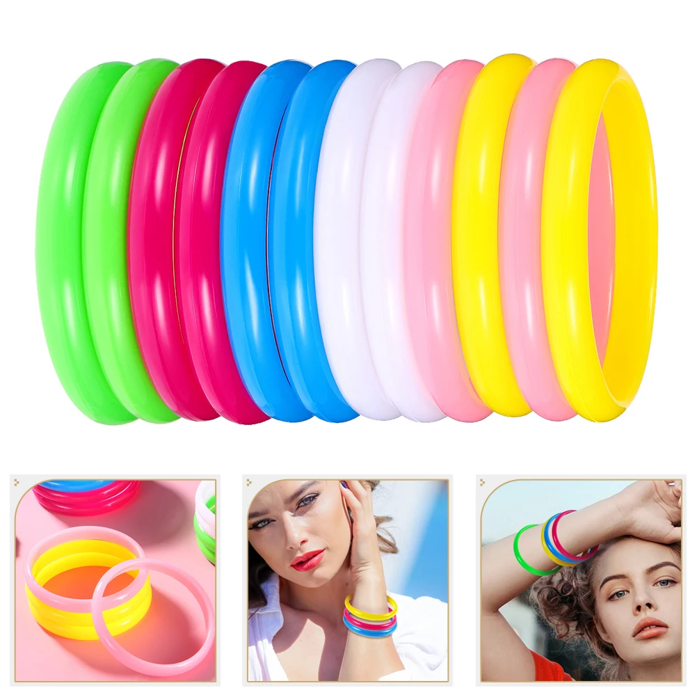 

36 Pcs Bracelet Candy Color Girls Bracelets Bangle for Women Wristband Colorful Chunky Plastic Trendy Miss