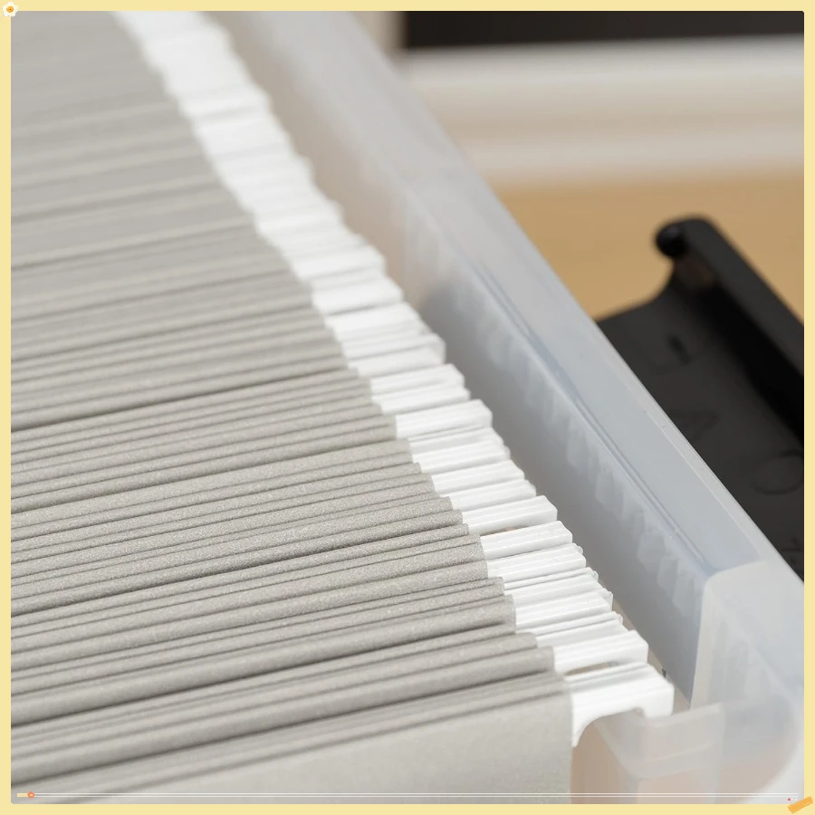 Plastic File Letter/Legal, Water Resistant Document Box, Durable Lid, Seal w/Secure Latching Buckles, Stackable, Nestable