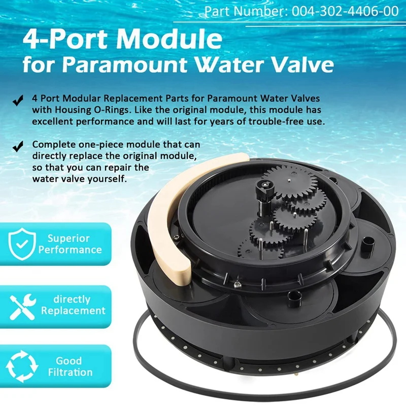 4 Port Gear Module For Paramount In-Floor Cleaning System Water Valve Replace 004-302-4406-00