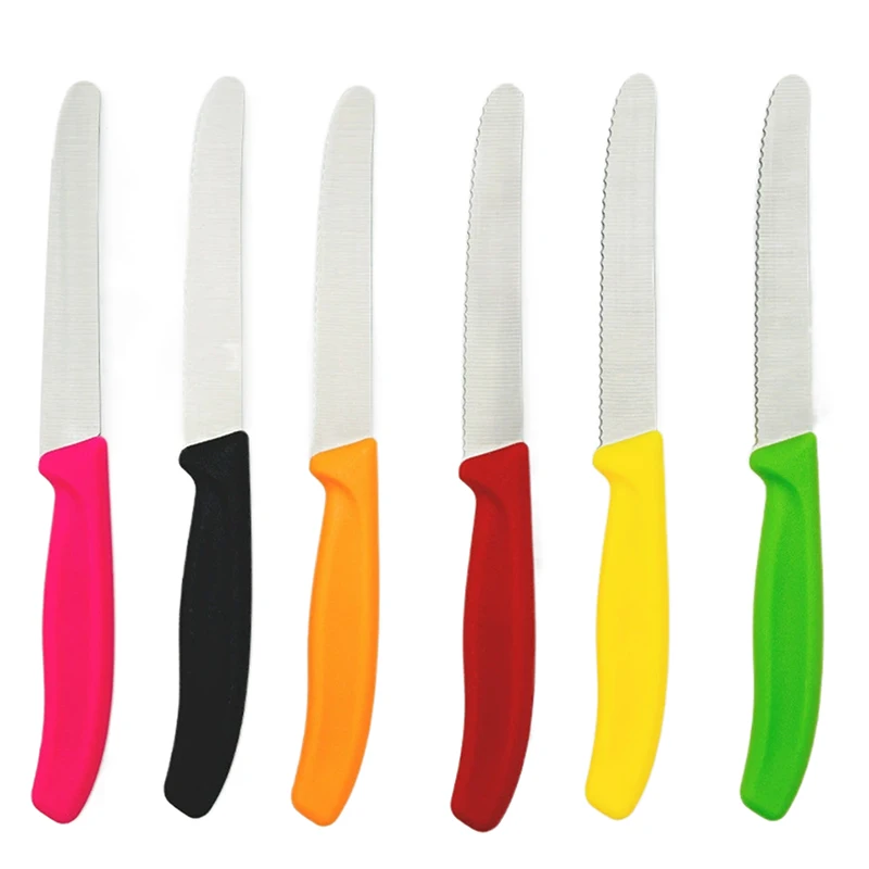 Cuchillo de carne de acero inoxidable de 6 uds, cuchillo de carne dentado afilado, adecuado para restaurantes de Hotel de cocina
