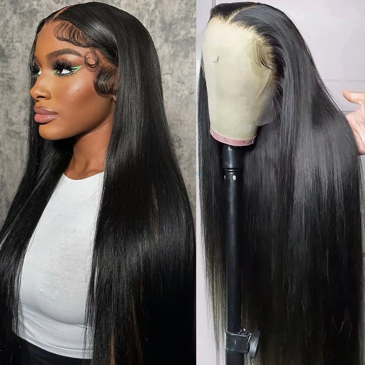 30 Inch HD Lace Front Human Hair Wig Bone Straight 200% 13x4 Transparent Lace Frontal Human Hair Wigs For Women Clearance Sale