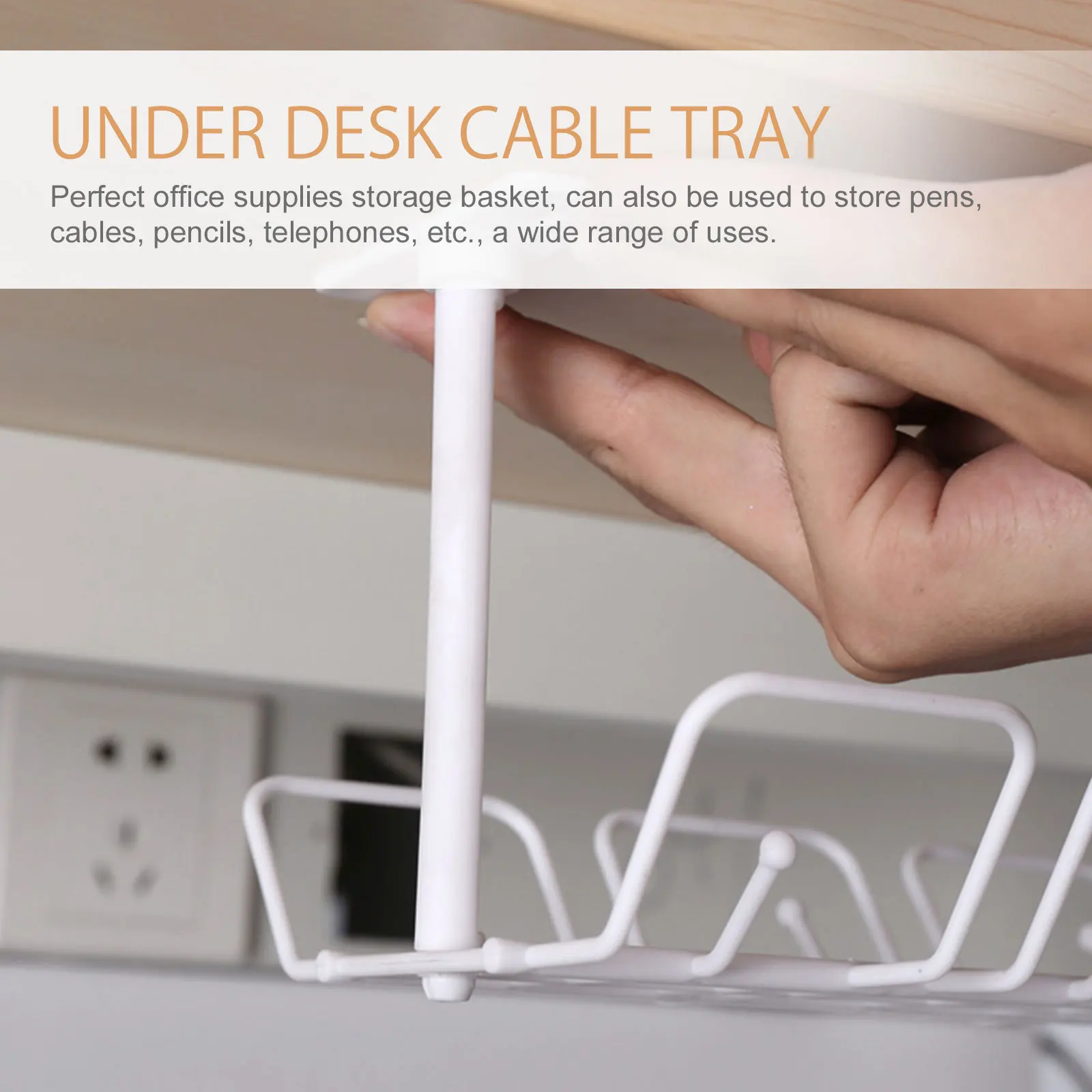 Cable Management Under Desk Tray Stylish and Easy to Install Desk Wire Organizer for Clutter Free Workspace Wire Management Rack