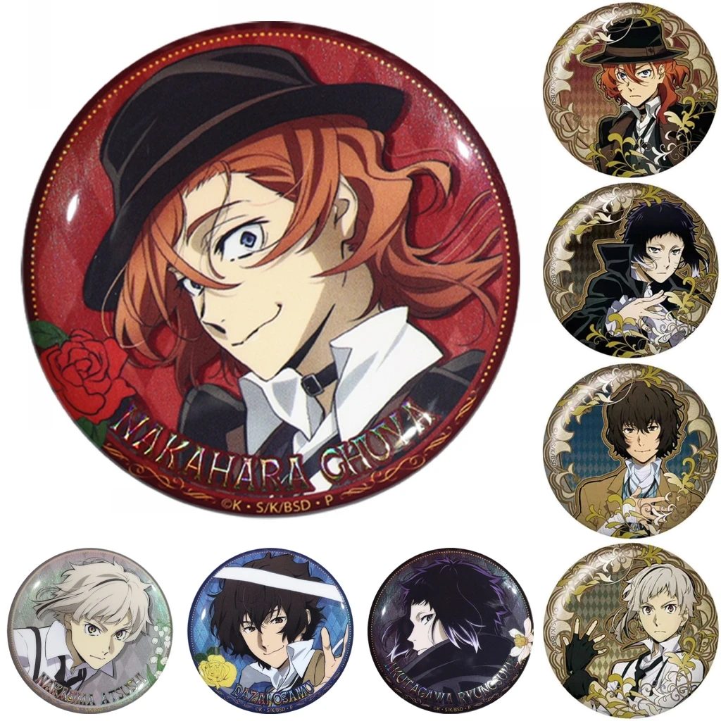 58 мм аниме Bungo Stray Dogs Ryunosuke Akutagawa Dazai Osamu Nakajima Atsushi Косплей Костюм Значок Pin SPTE Брошь из жести ﻿