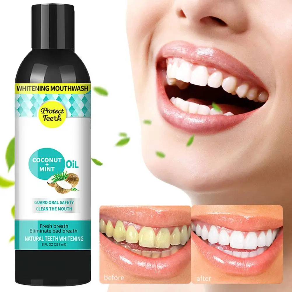 

100ml Coconut Oil Mint Pulling Oil Mouth Wash Alcohol-free Whitening Oral Scrape Clean Breath Tongue Teeth Oral V3C3