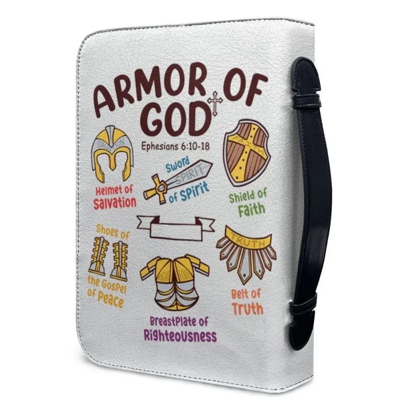 Funda con armadura completa de Dios para niños, almacenamiento de la Biblia cristiana, bolsos personalizados para regalos