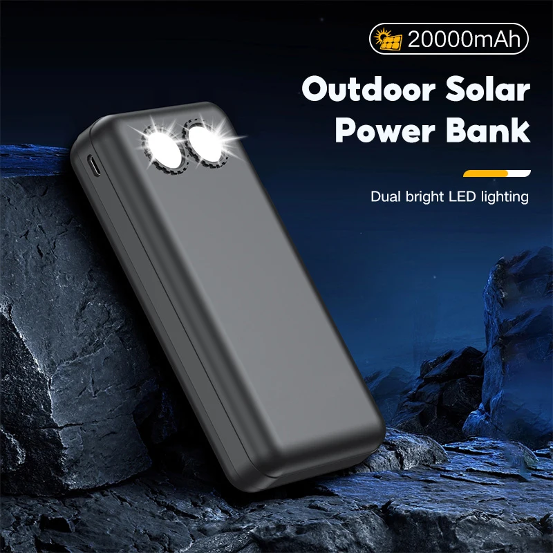 

KOSHARE YD818PL Solar Lithium Polymer Battery Mobile Power Bank Type-C Micro USB Suitable for Hiking