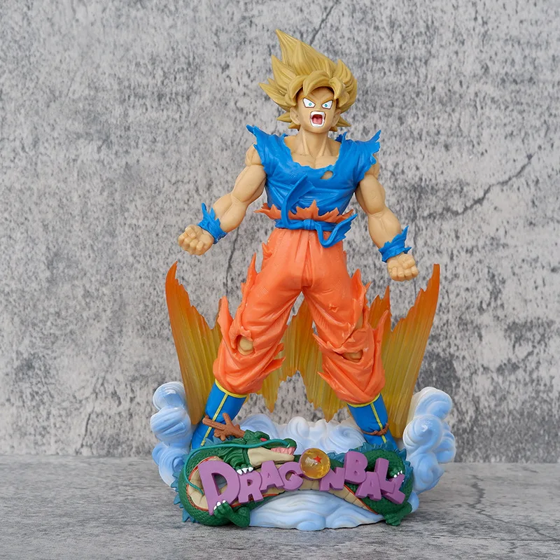 

23cm Anime Dragon Ball Z Son Goku Gk Burst Gas Super Saiyan Figure Figurine Pvc Statue Model Room Decoration Collection Toy Gift