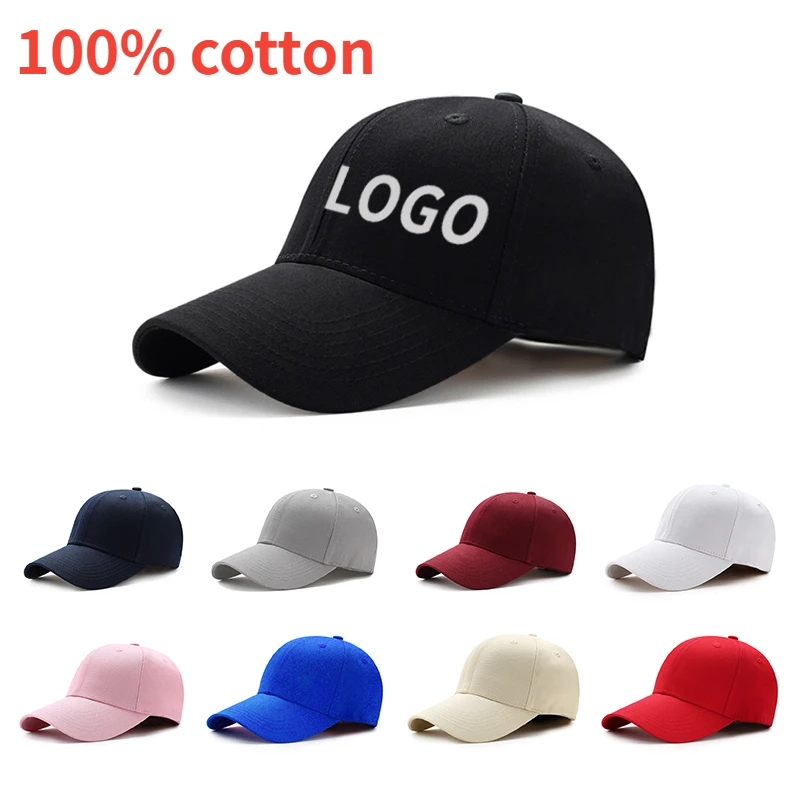 

DD Custom Logo Size Adjustable Baseball Cap Women Men Casual Solid Color 100% Cotton Embroidery Print LOGO Fashion Outdoor Hats