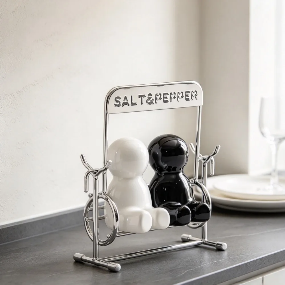 Ceramic Pepper Salt Shaker Set Spice Jars Seasoning Bottles Western Dining Table Kitchen Condiment Storage Home Accessories