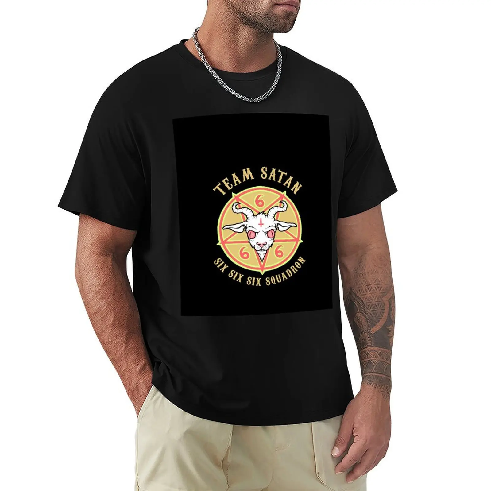 Team Satan 666 Squadron T-Shirt man t shirts high quality luxury brand T-Shirt