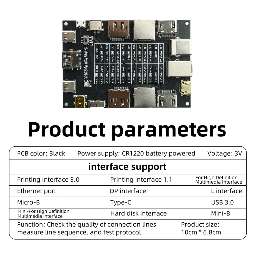 Portable Wire Detection Module Multi Functional Data Cable Tester Ethernet USB DP Printer Cable Continuity Checker view 6