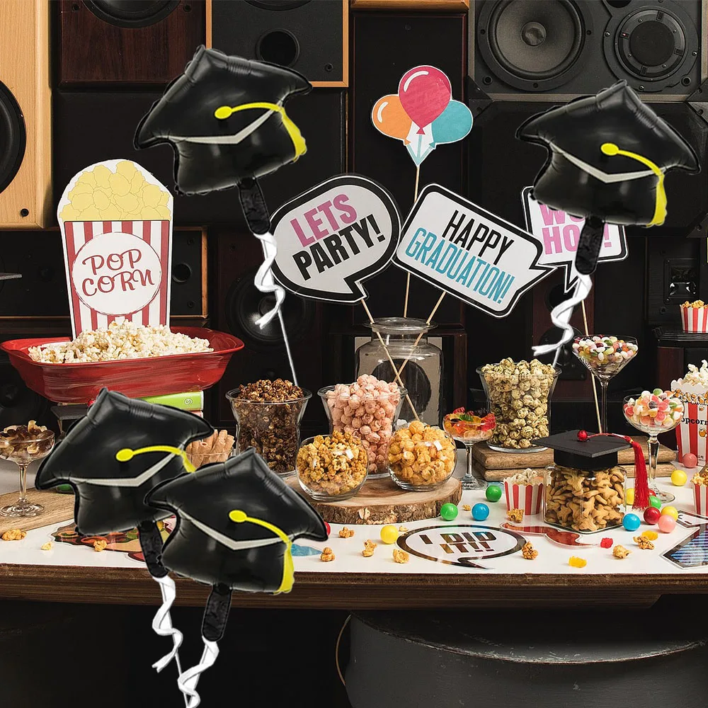 10 قطعة بالون قبعة التخرج ، بالونات قبعة غراد بالونات غراد 2025 لتزيين حفلات التخرج #6