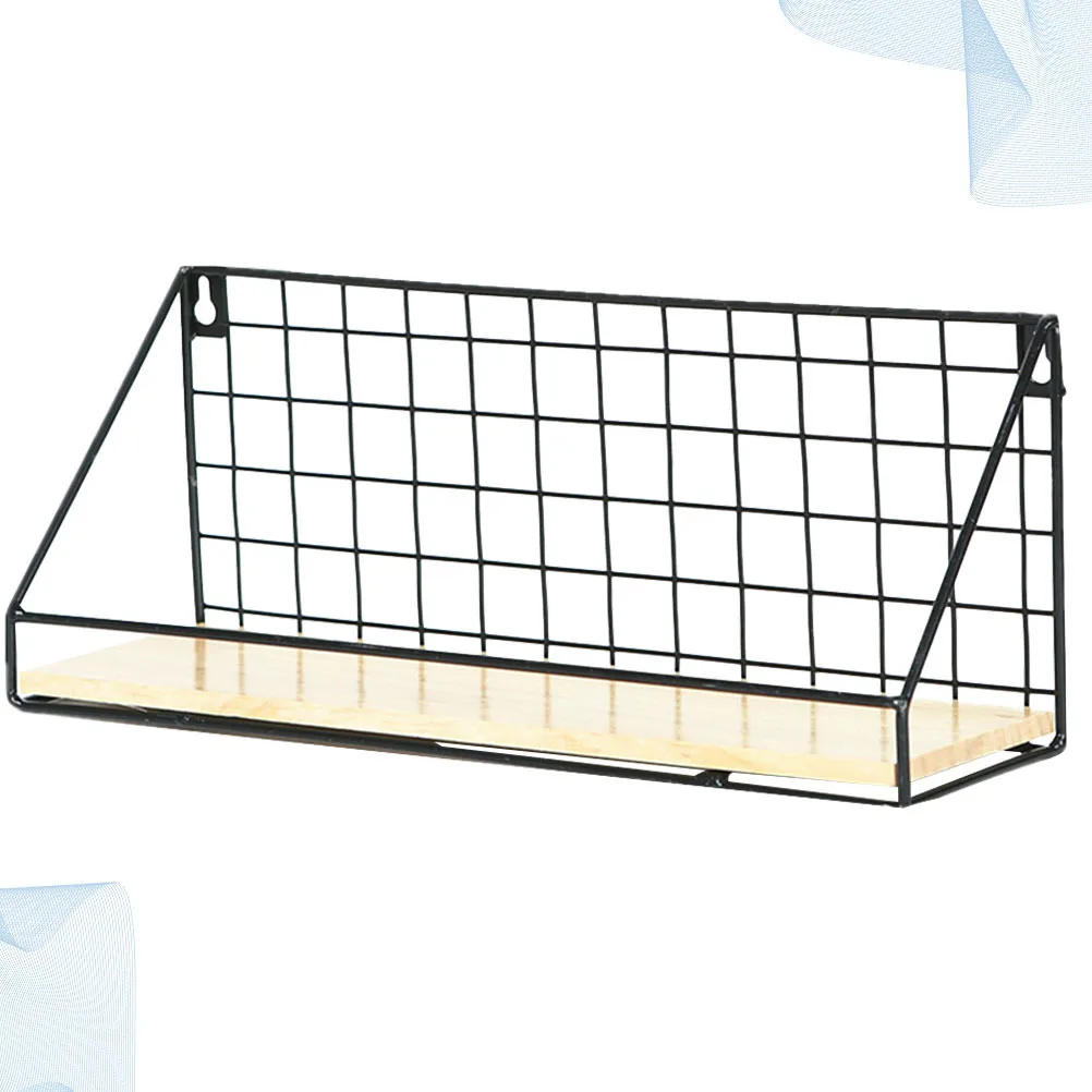 

1Pcs Wall Rack Iron Punch Free Storage Shelf Black Medium Size Organizer for Bathroom Kitchen Wall Storage Rack