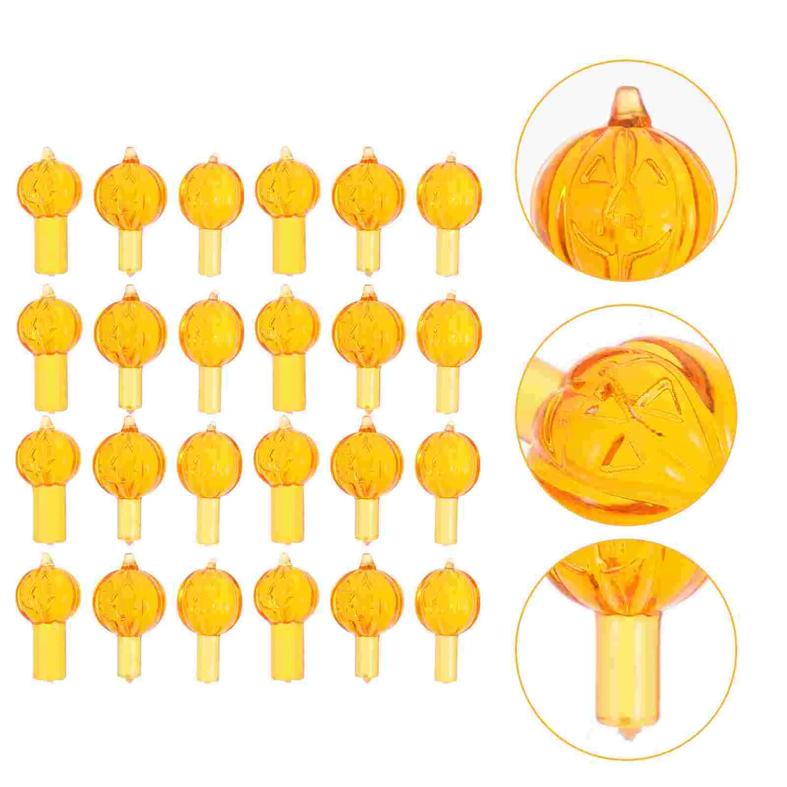 60 Pcs Xmas Tree Replacement Lights Jack-o'-lantern Bulbs Halloween Ceramic Trees Orange Plastic