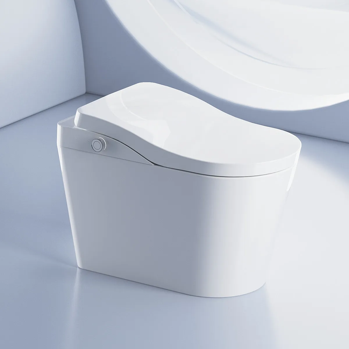 Foot Sensor Automatic Flip Self Cleaning Smart Intelligent Toilet Voice Control Modern Bathroom Bidet Commode Toilet with Tank