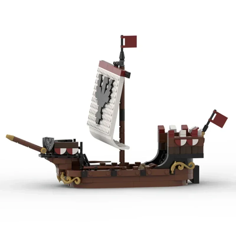 Moc Bouwstenen Piratenboot Model Middeleeuwse Valken Schip Technologie Modulaire Blokken Geschenken Kerst Speelgoed DIY Sets Montage