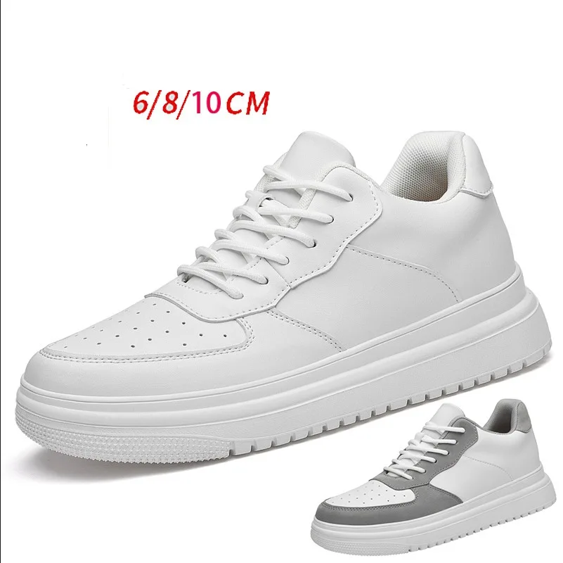 

Invisible Inner Height Increase 6 8cm Women's Shoes Spring Soft soled Couple Shoes Men's Casual White Lightweight Shoes