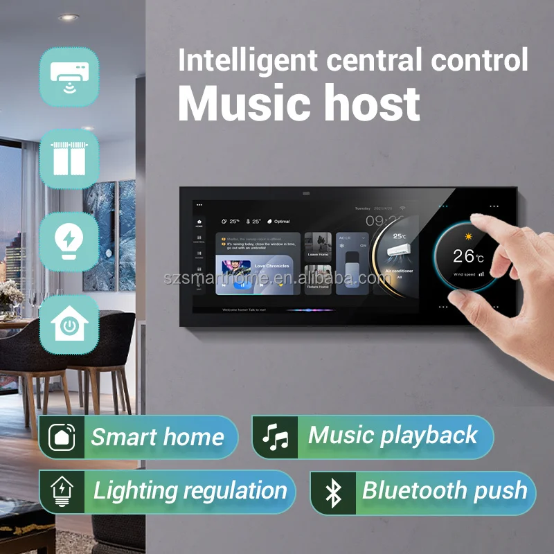 Switch Smart Home Automation Touch Control Panel Hub Compatible with Waifi Zigbee Home Smart Control Panel with Speakers