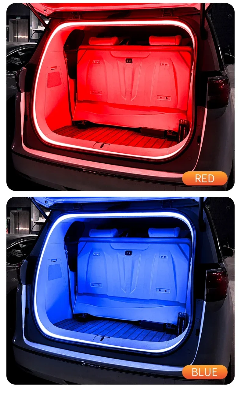 Auto-Kofferraum-LED-Lichtleiste 200cm/400cm Flexible PVC-Dekorationslichtleiste Automatische Induktions-Atmosphärenlampe Universal für SUV – Detail 13
