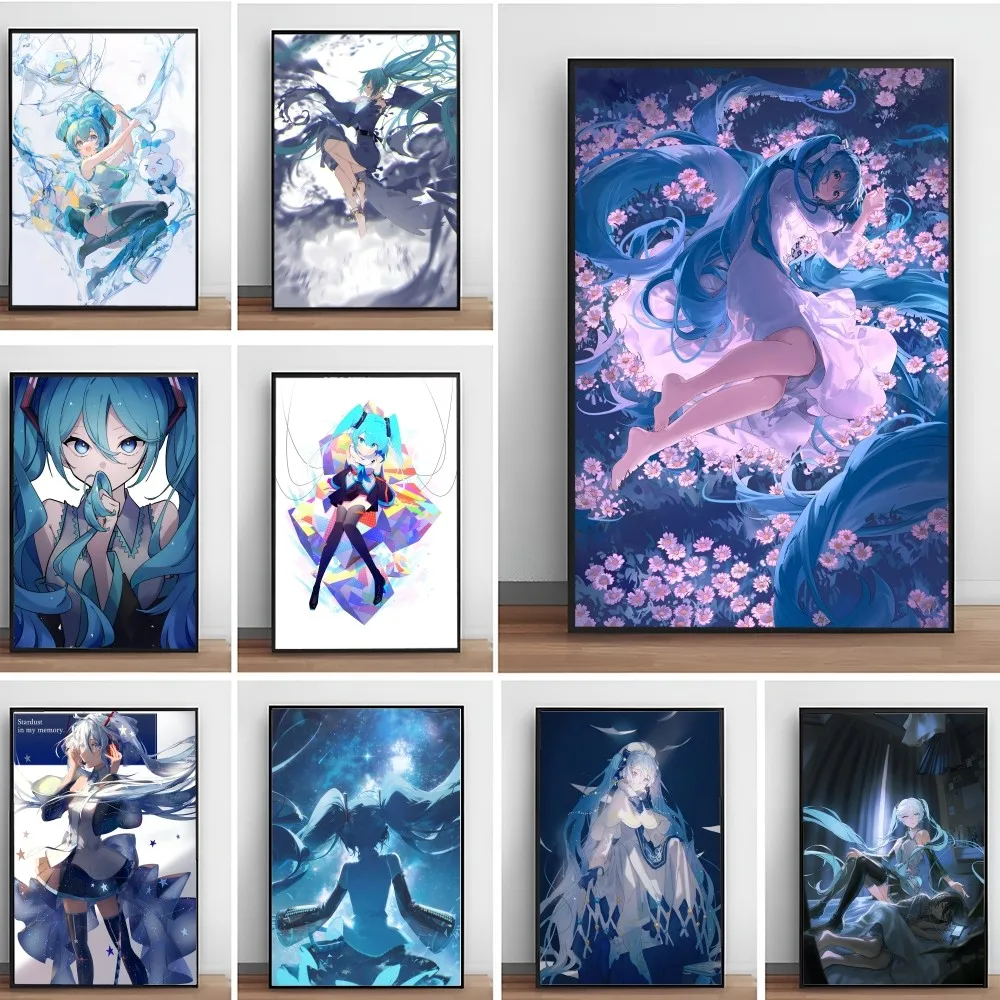 Anime Girl H-Hatsune Miku Poster Paper Print Home Living Room Bedroom Entrance Bar Cafe Art Painting Decoration