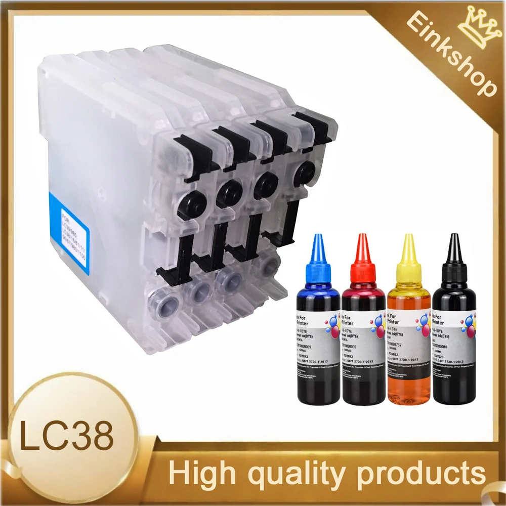 

LC38 LC39 LC61 LC65 LC980 LC985 LC990 LC1100 многоразовый картридж с чернилами 400 мл для Brother DCP-J125 185C 195C J315W