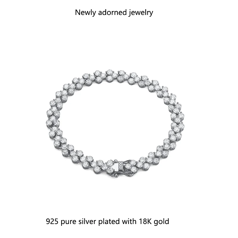 

Cross-border 925 silvermoissanite diamond 3.0 triangular shape trendy new product suitable for both men and women tennis bra
