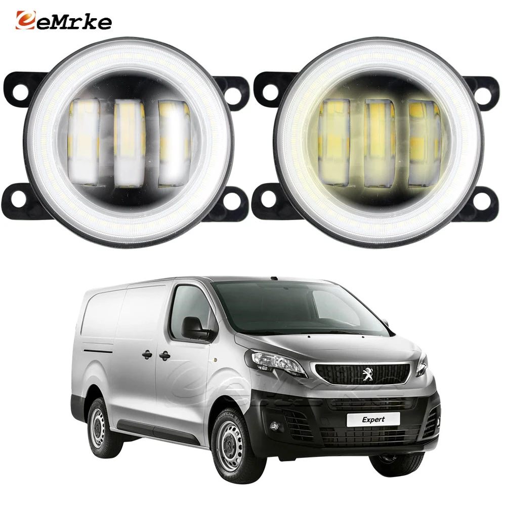 

2-Pieces Led Lights Assembly with Lens for Peugeot Expert V MK3 2016 2017 2018 2019 2020 Fog Angel Eye DRL Daytime Running Lamp