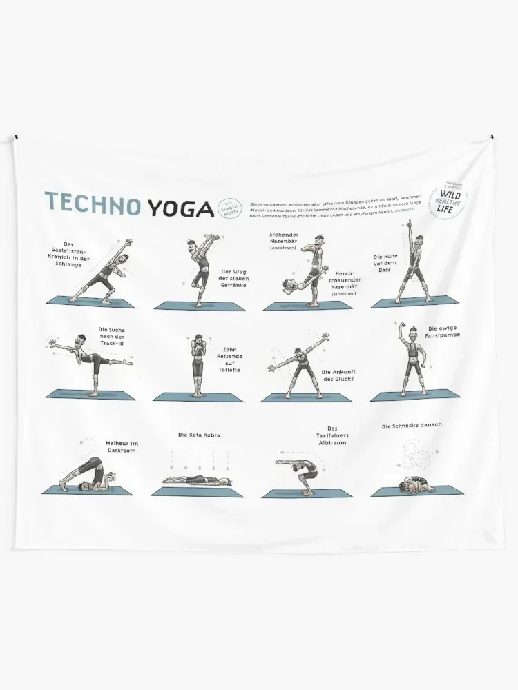 Techno Yoga (German) Tapestry Bedroom Decoration House Decoration Things To The Room Home Decorations Tapestry