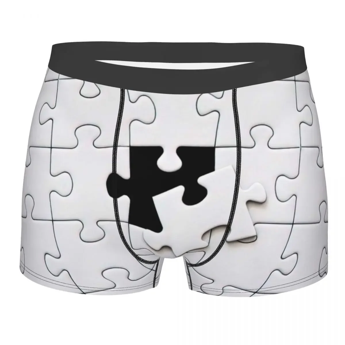 Puzzle Bonnet Underpants Breathbale Panties Male Underwear Print Shorts Boxer Briefs