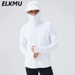 Udissolve-Veste d'Été à Capuche pour Homme, Protection Solaire UV, Combinaison de Peau, Vêtements Sportifs Ultra Légers, Coupe-Vent Décontracté, 50 +