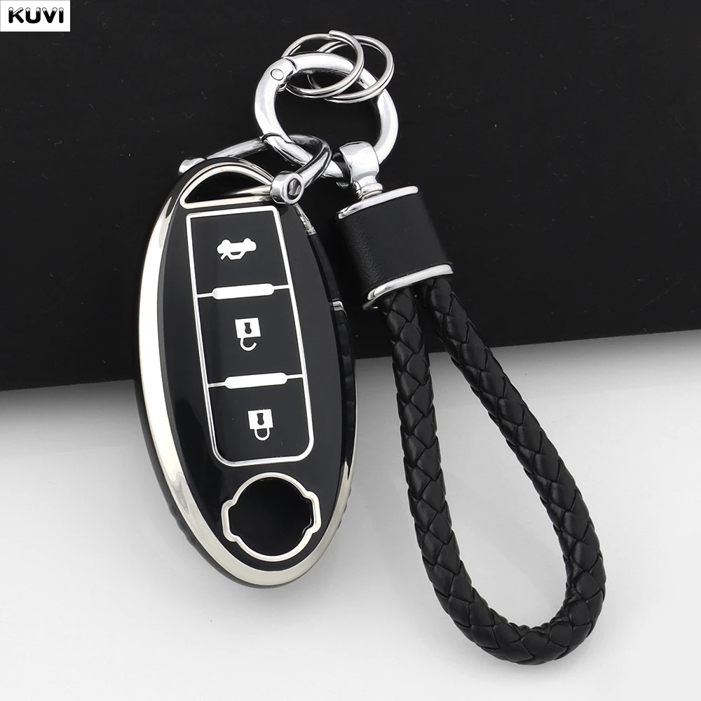 3 BTN TPU Car Key Case Cover Shell For Nissan Qashqai X-Trail T31 T32 Juke J10 J11 Tiida Altima Pathfinder Kicks For Infiniti
