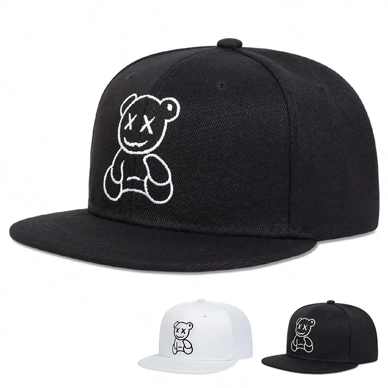 Unisex XX Little Bear Embroidery Hip-hop Hats Spring Autumn Outdoor Adjustable Casual Baseball Caps Sunscreen Hat