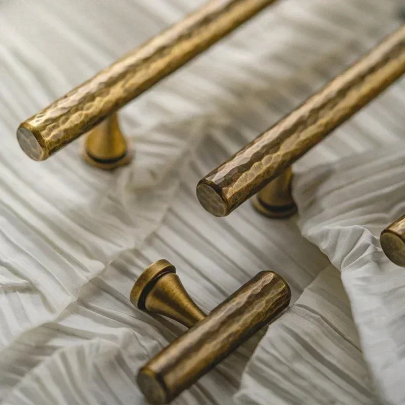 T Bar Handles Nordic Retro Bronze Handmade Furniture Cupboard Wardrobe Drawer Pull Solid Brass Cabinet Door Knobs and Handles
