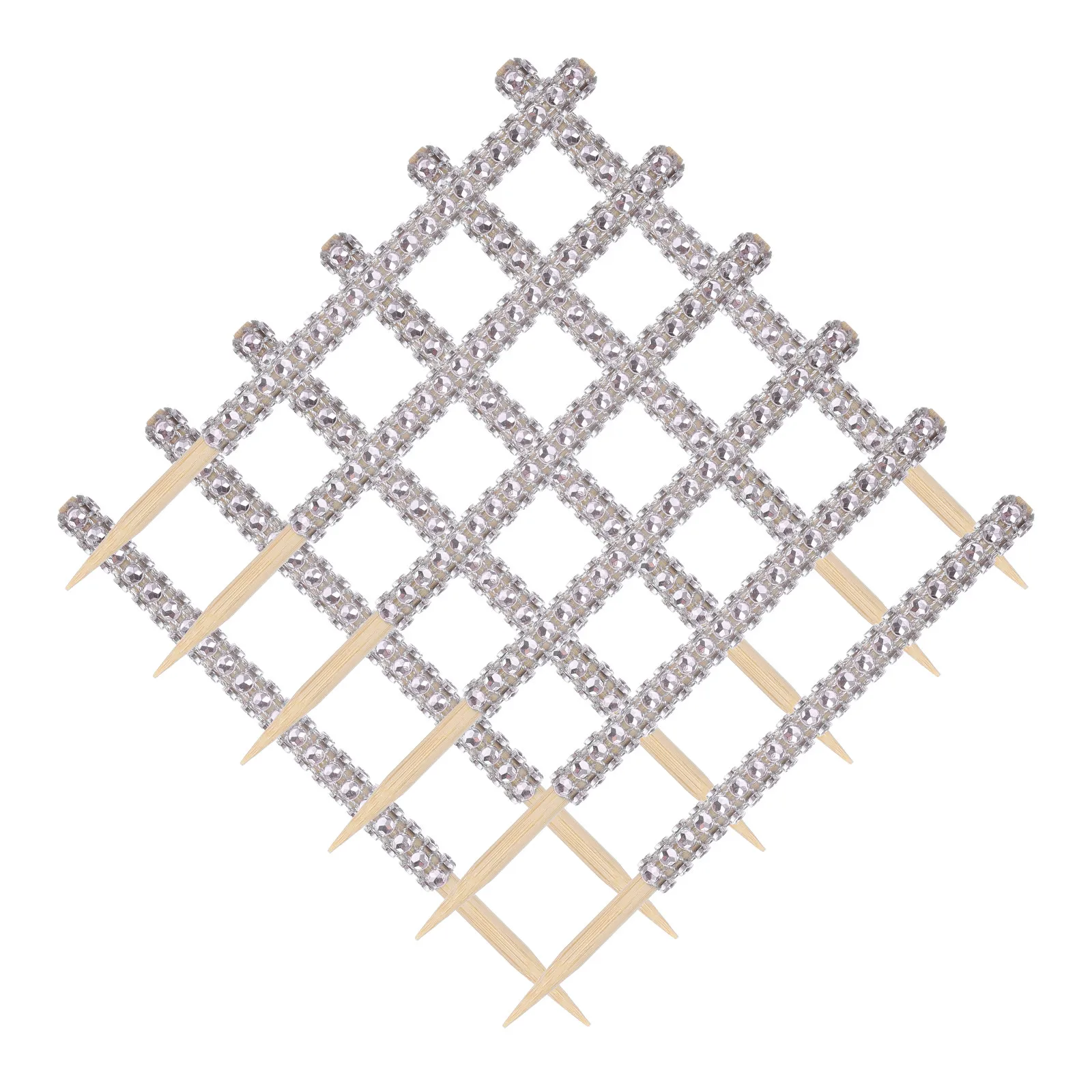 12 Pcs Rhinestone Candy Sticks Sparkling Cake Lollipop Decorations for Party Banquet Dessert Display