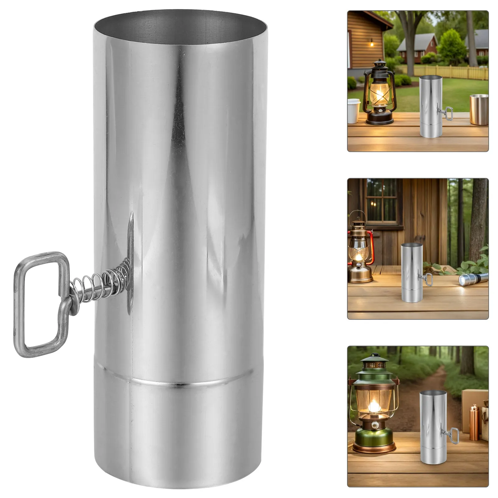 

Stainless Steel Chimney Pipe 76Mm Heat Resistant Adjustable Damper Outdoor Stove Chimney Pipe Fireproof Barrier Camping Tent
