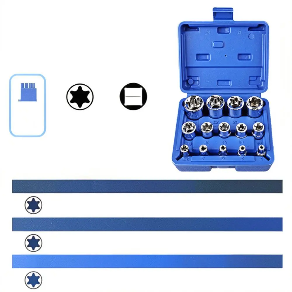 Versatile Star E Type Socket Wrench Bit Set Precision Screwdriver Adapter For Car Automotive Repair Hand Tools