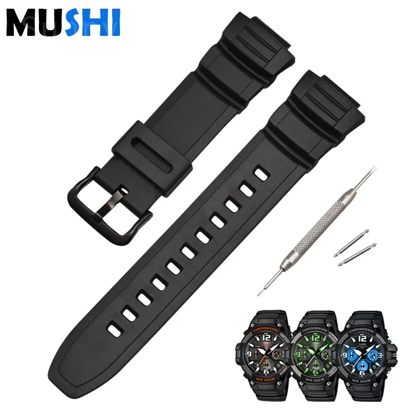 For Casio Rubber Watch Strap for MCW-100 Mcw110 W-S220 AE-2000W Watch Band