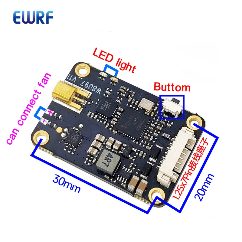 SLONWAKE 5.8G 48CH Long Range FPV 1W VTX - 0/300/600/1000mW Switchable 2-4S Power, Drone FPV Accessory