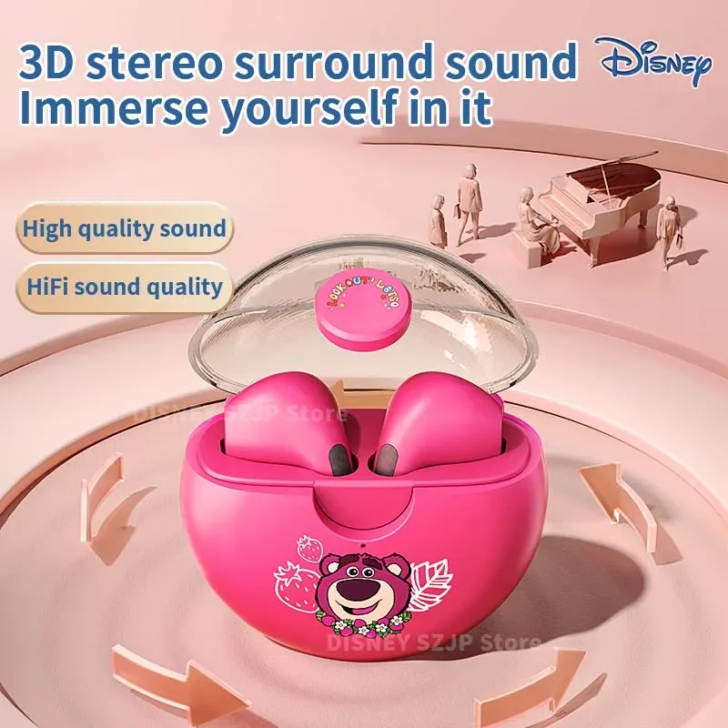 Disney Q50 Stitch Angel Wireless Bluetooth Earbuds HiFi Surround Sound Headset Smart Touch Headphone Long Endurance