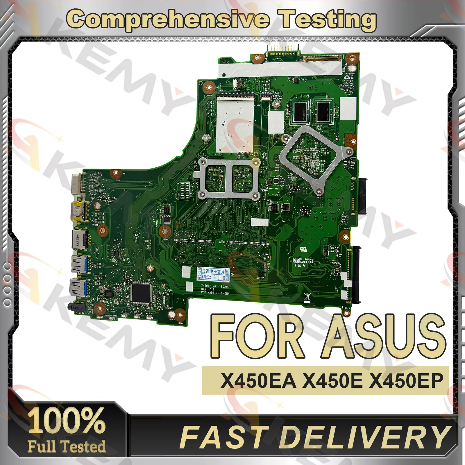 X450EP Laptop Motherboard For ASUS VivoBook A452E X450EP X452E X450E Notebook Mainboard With CPU Fast Shipping Stk 100% Tests OK