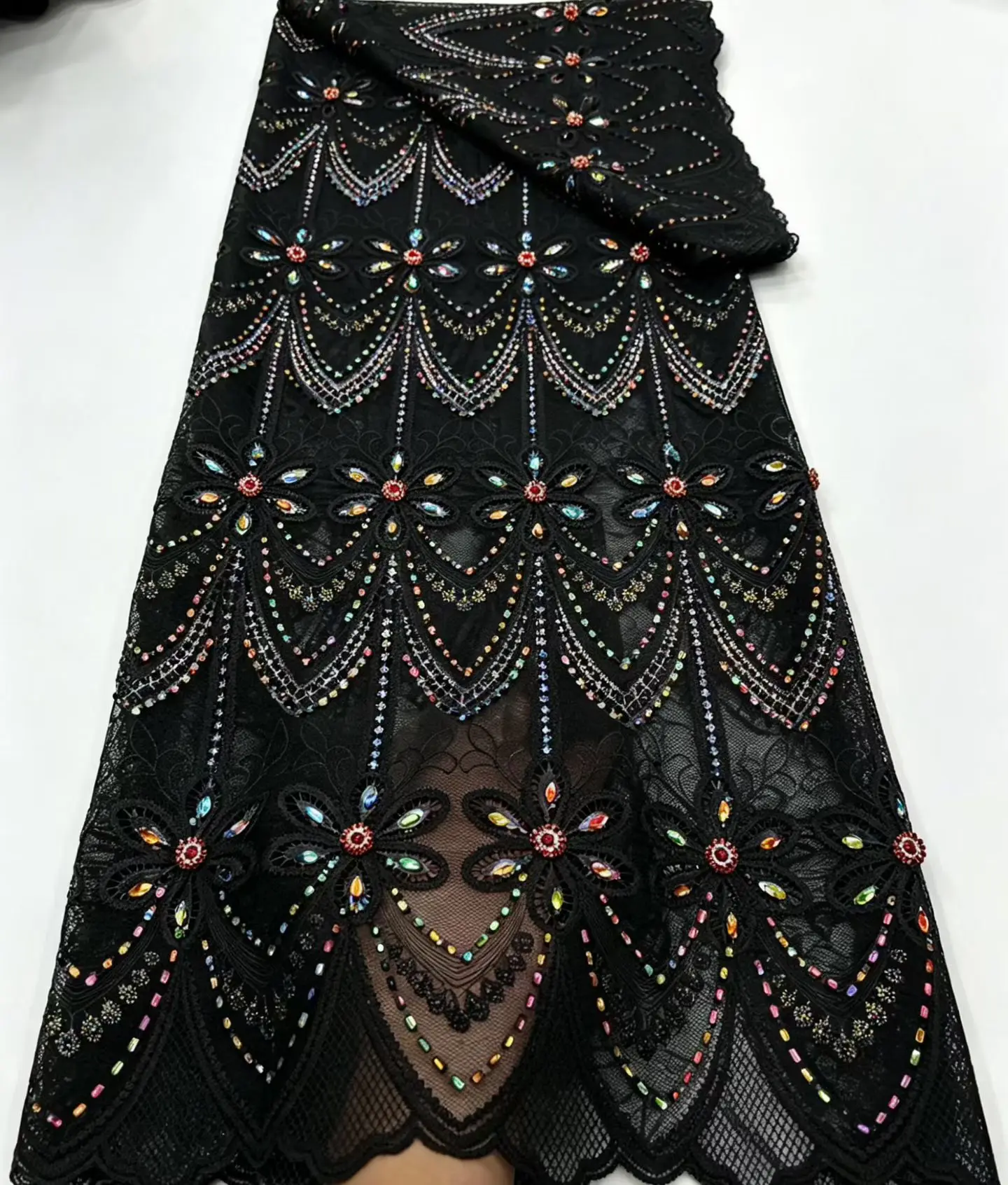

French Mesh Cotton Lace Fabric 2026 Latest African Tulle Chiffon Lace Fabric For Nigeria Bridal Wedding Party Dress Sewing G92-1