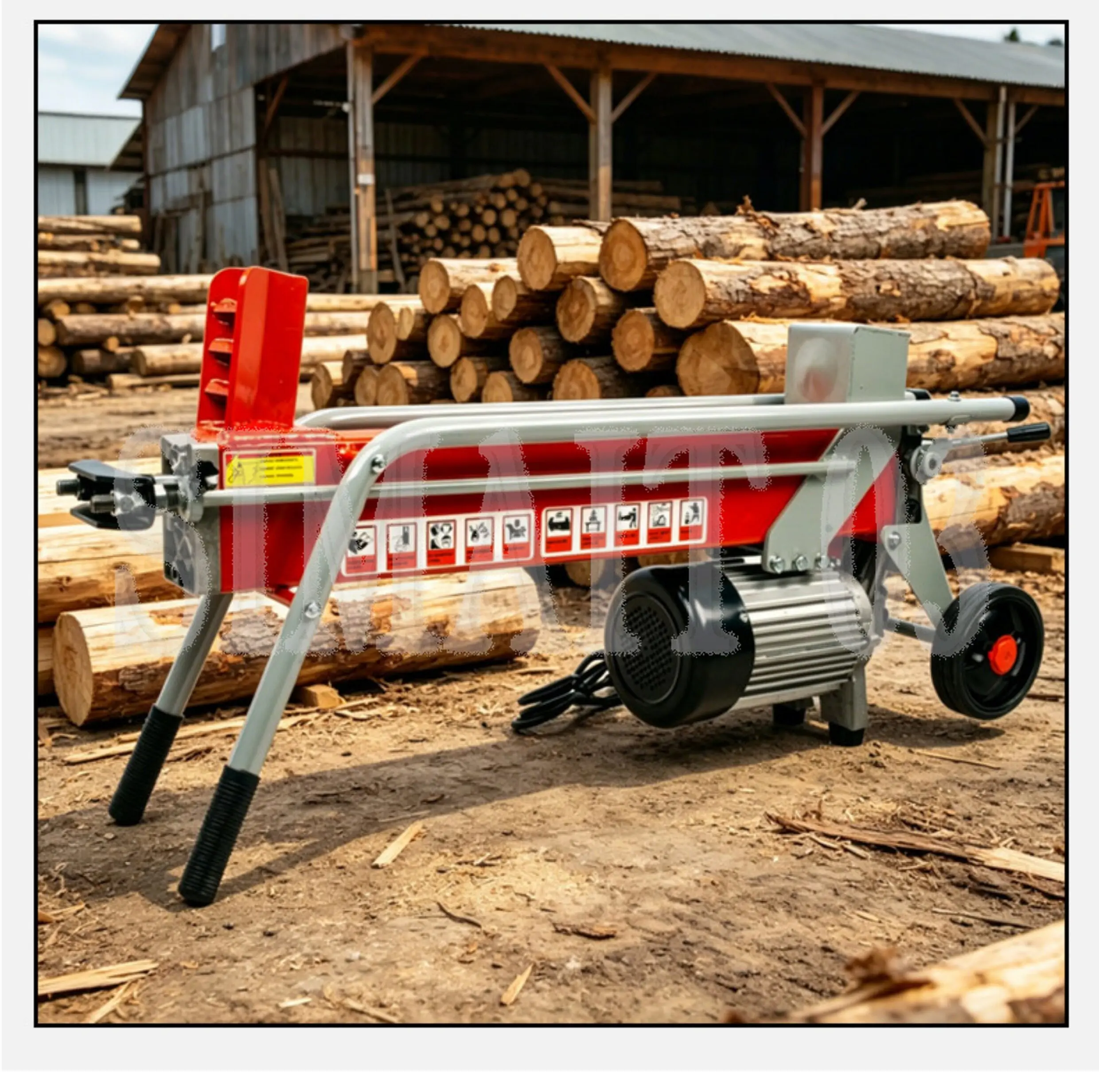 8T Electric Log Splitter, Hydraulic Automatic Wood Splitter Household Farm Firewood Cutting Machine