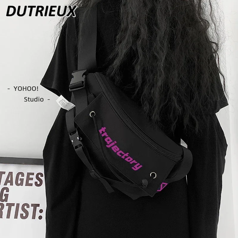 Spring Summer Japanese Sports Style Messenger Bag Mobile Phone Men's and Women's Fashion Brand Punk Canvas Bags for Lady