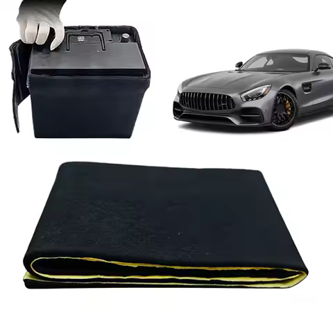 Car Battery Blanket Cotton Fireproof Adhesive Battery Insulation Cover Automotive Battery Heat Shield Vehicle Supplies 18x100cm