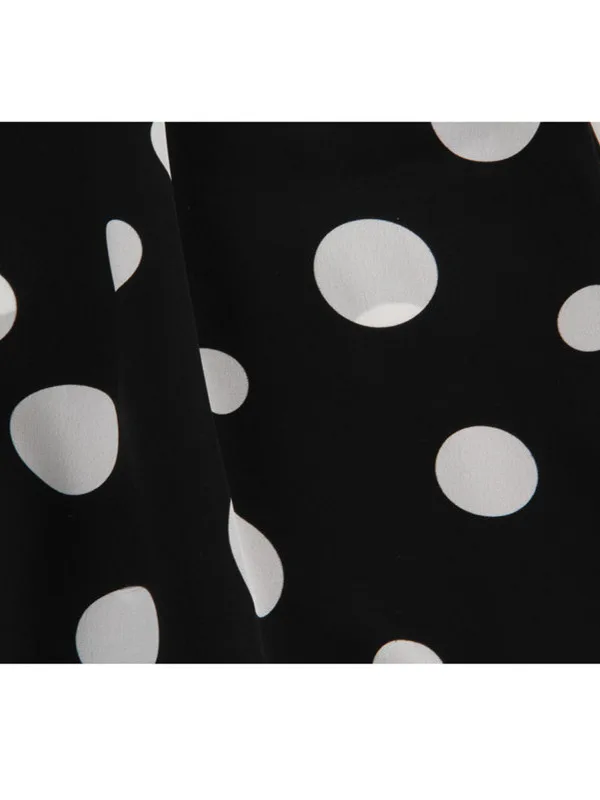 الحرير الشيفون ماكسي الدكتور المرأة Svel تنّورة ملفوفة طويلة الصيف بلا البولكا نقطة فضفاضة تناسب الحلو Sle Ci تخفيف ألف خط