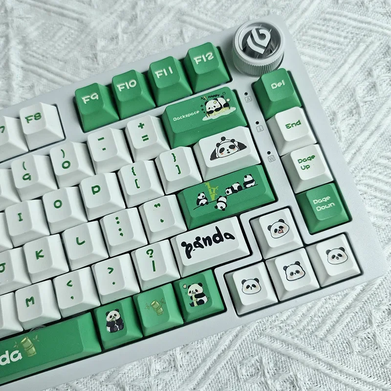 Panda panda theme keycaps a complete set of original highly sublimated pbt cute personalized keycaps 132 full set