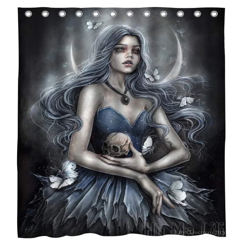 Dark Gothic Fantasy Art Tragic Witch Mystery Shower Curtain By Ho Me Lili Halloween Decoration