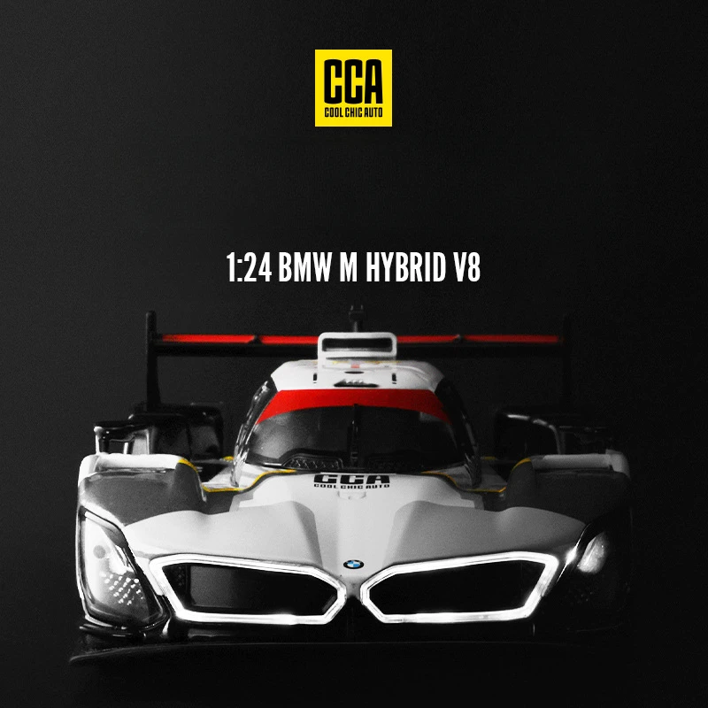 CCA 1:24 BMW M Hybrid V8 Racing Car Model Sound Light Collection Metal Miniature Voiture Home Decor Boy Birthday Car Toy Gift