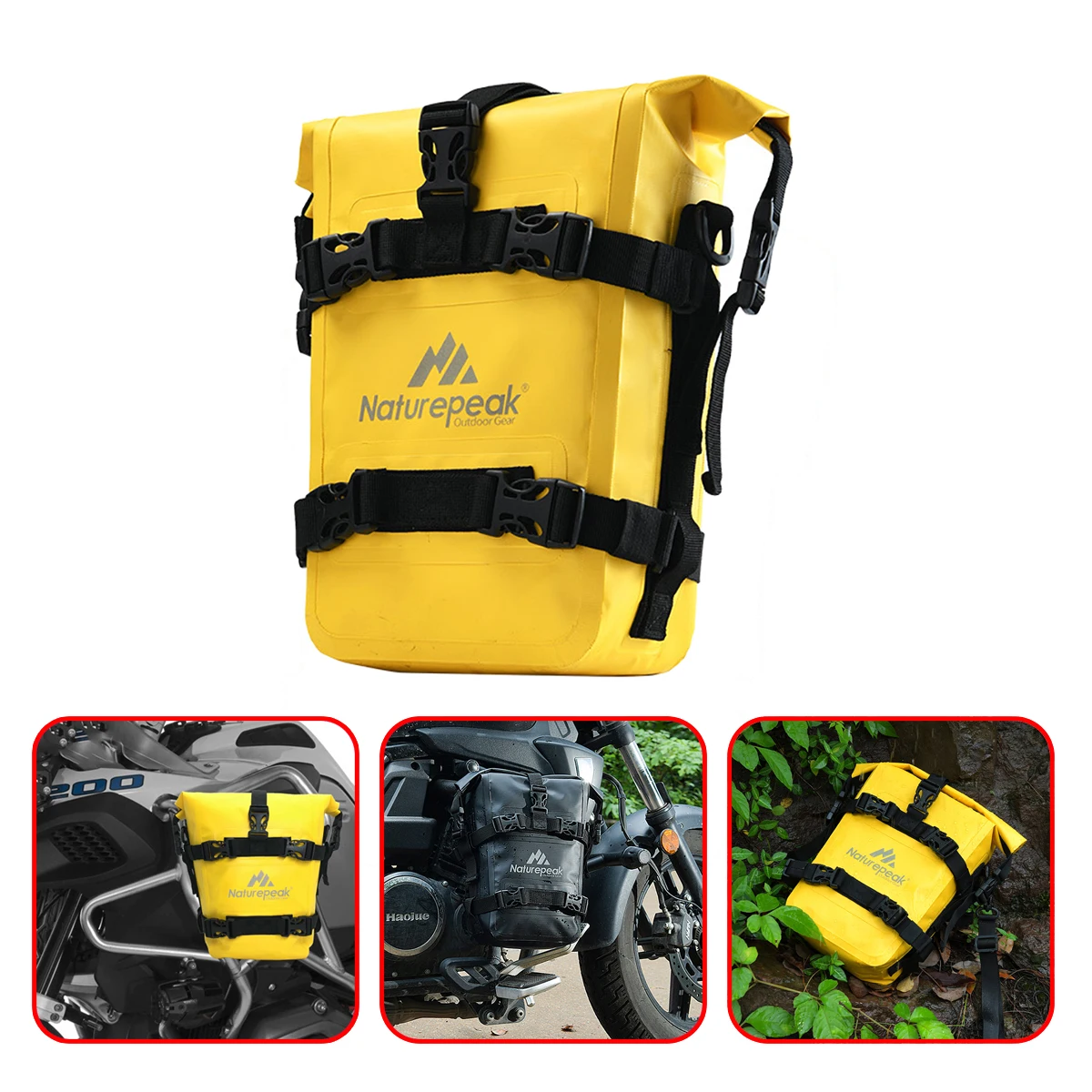 Crash Bar Bag Motorcycle IPX-7 Waterproof Motor Bumper Dry Bag 8L Large Capacity Outdoor Tank Side Bag Tool Pack Side Saddle